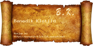 Benedik Klotild névjegykártya